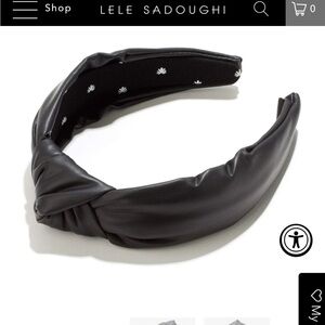 Lele Sadoughi Black Faux Leather Headband